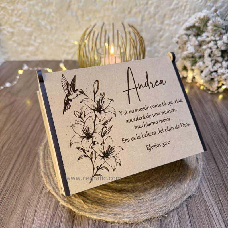 Caja regalo con frase personalizada diseño 2