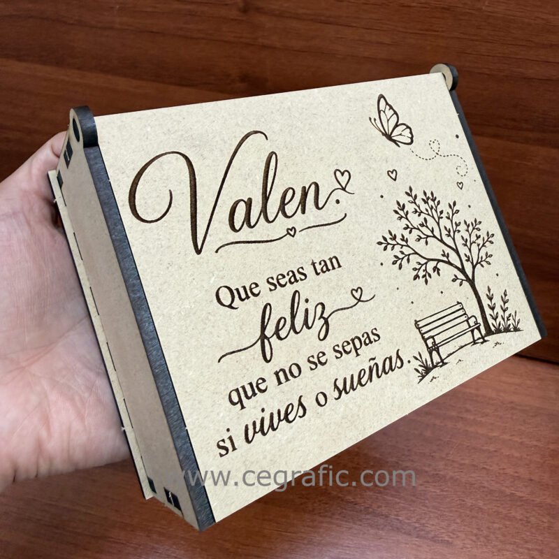 Caja regalo con frase personalizada diseño 2