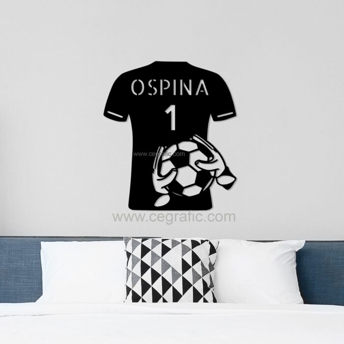 Figura camiseta futbol arquero con Nombre y número personalizado