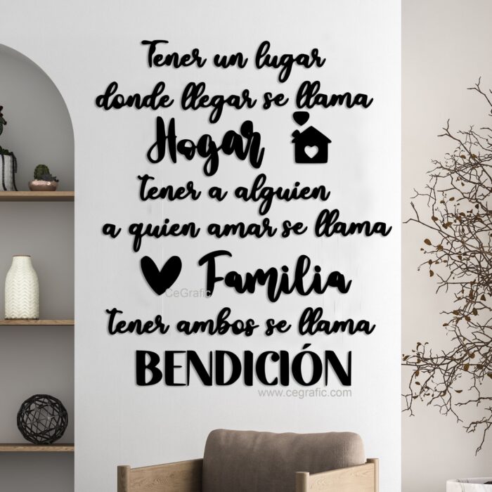 Frase Tener un lugar donde llegar se llama Hogar (frase completa).