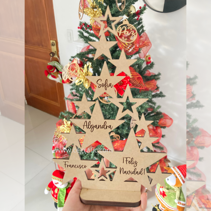 Árbol de navidad estrellas con palabras. - Image 2