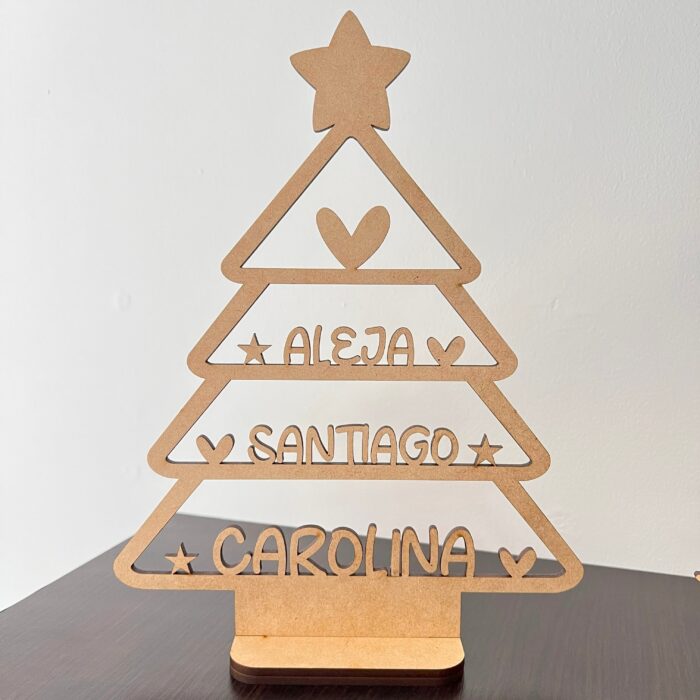 Árbol de navidad con palabras sin fondo.