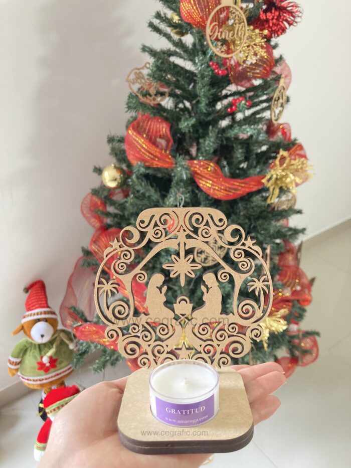 Porta vela pesebre con velita. - Image 4