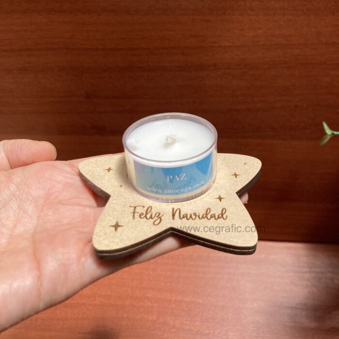 Mini porta vela estrella con velita - personalizados - Image 2