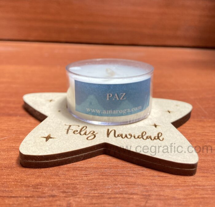 Mini porta vela estrella con velita - personalizados - Image 3