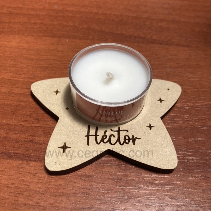 Mini porta vela estrella con velita - personalizados - Image 4
