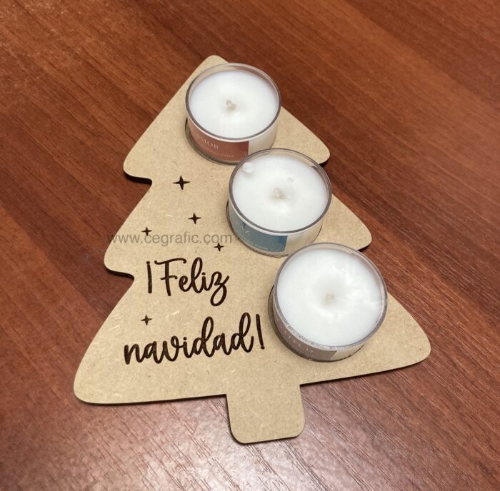 Porta vela árbol con 3 velita - personalizados - Image 4