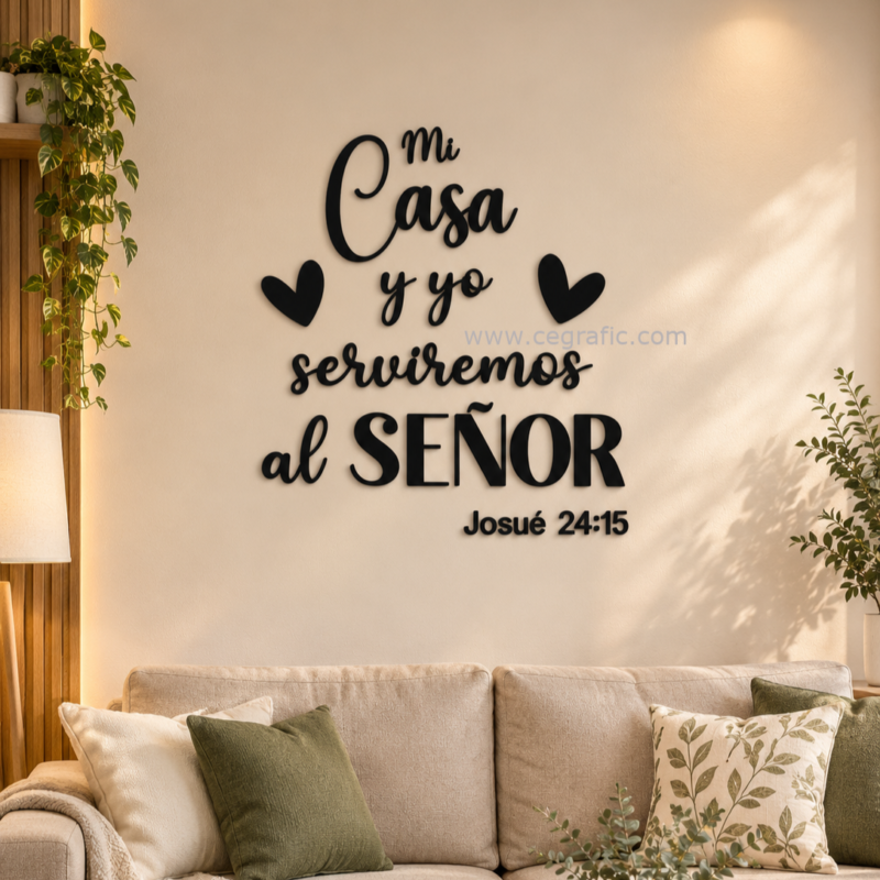 Frase Mi casa y yo serviremos al señor - estilo 2