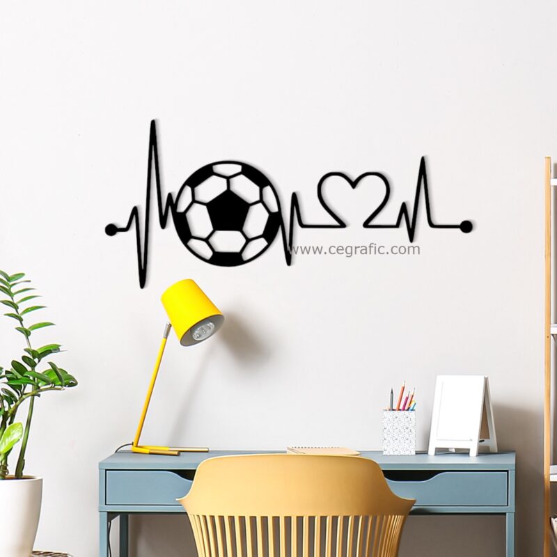 Figura latidos con balón y corazón - futbol.