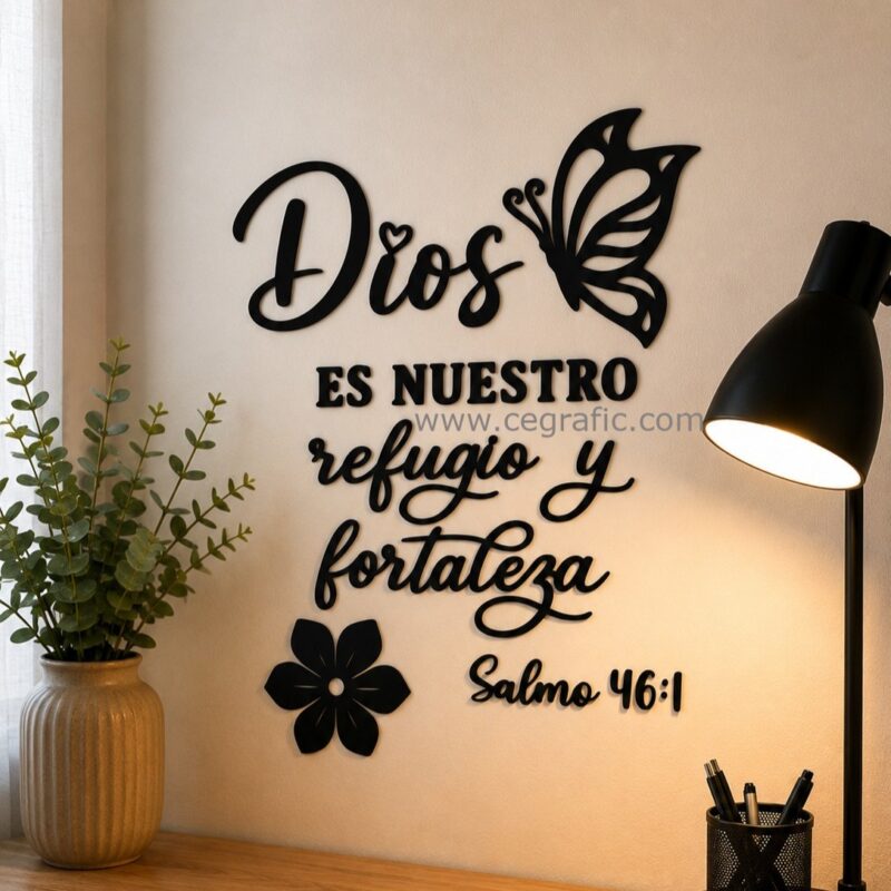 Frase Dios es nuestro refugio y fortaleza salmo 46.1- Estilo 2