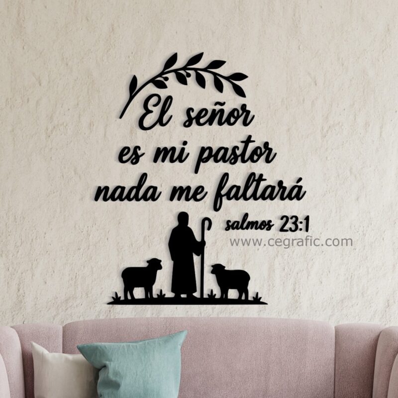 Frase El Señor es mi pastor nada me faltará con figura. Salmo 23:1- estilo 2