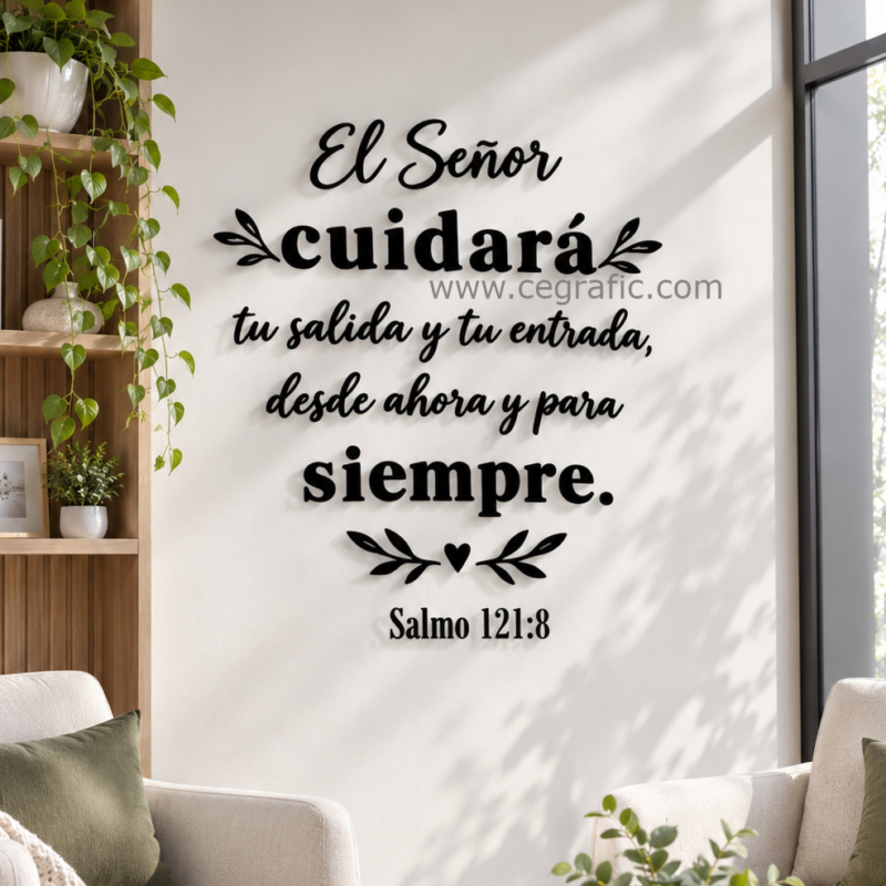 Frase El Señor cuidará tu salida y tu entrada desde ahora y para siempre. Salmo 121:8.