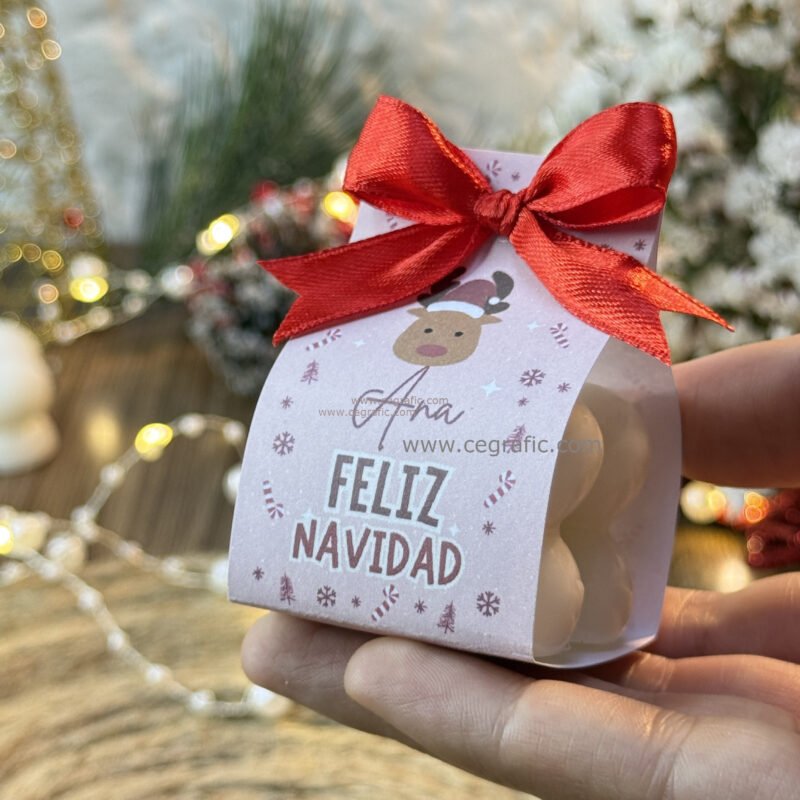Recordatorio vela cubo pequeño – Navidad - Personalizamos con la fecha especial que necesites.
