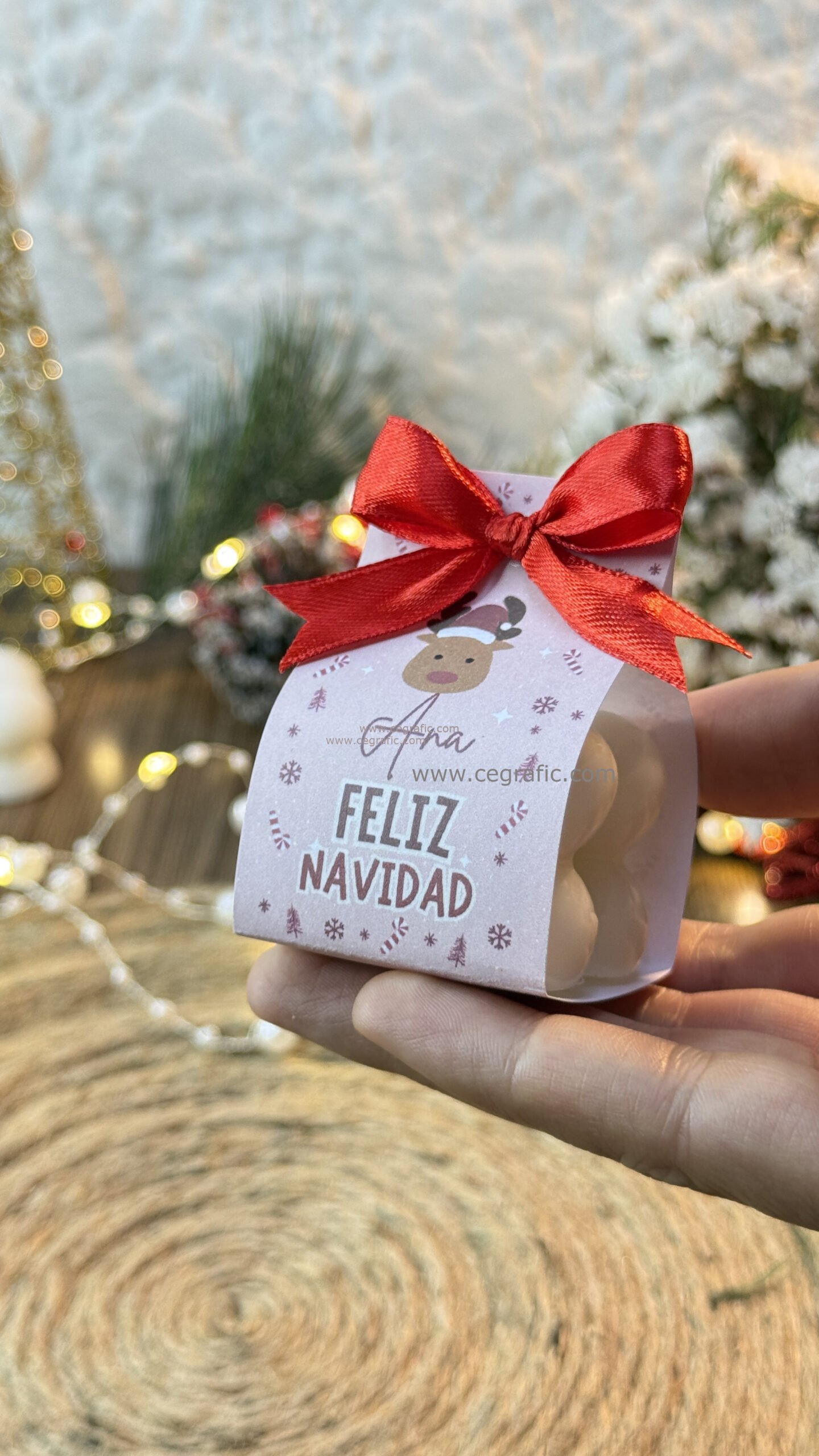 Recordatorio vela cubo pequeño – Navidad - Personalizamos con la fecha especial que necesites.